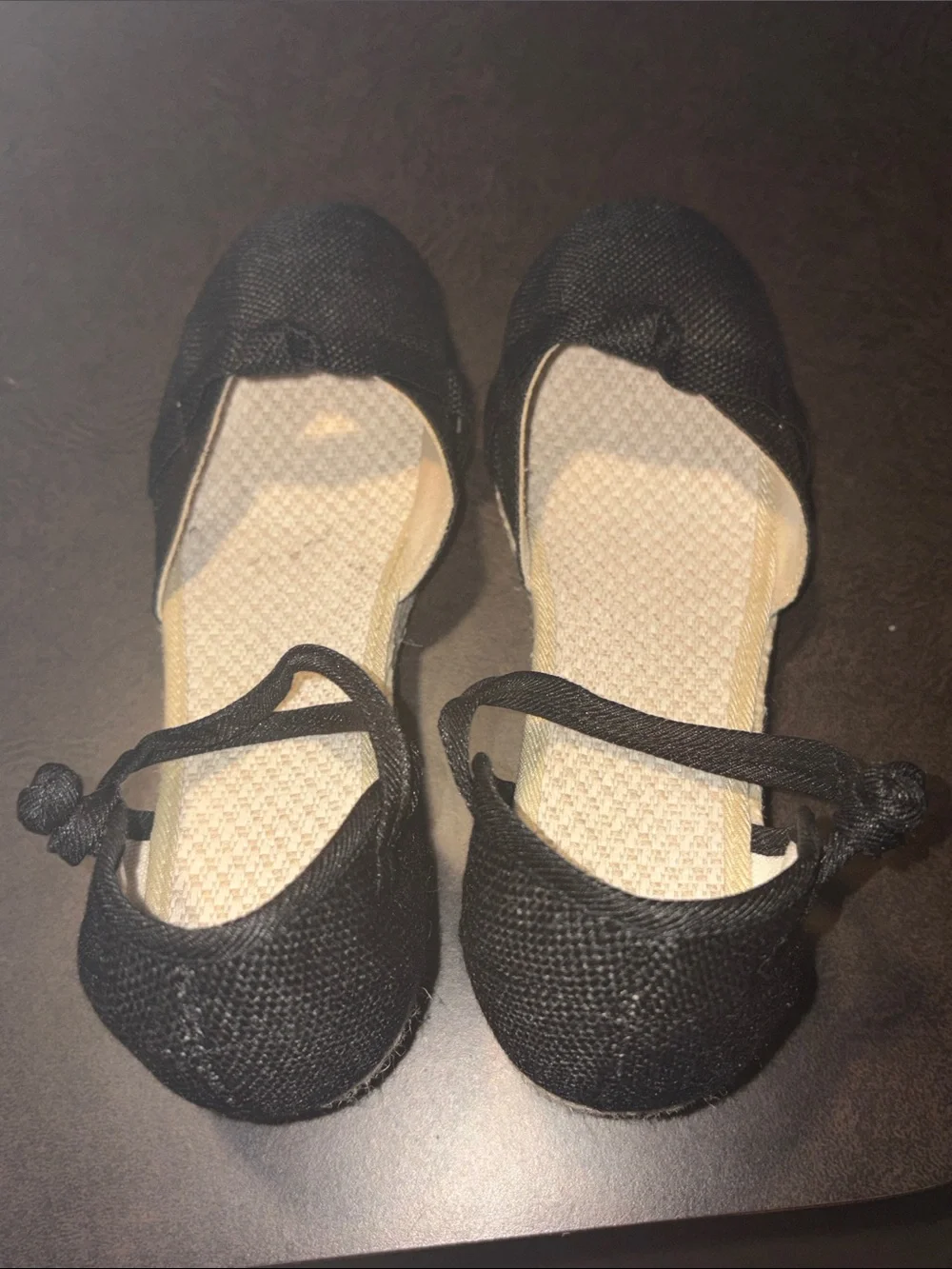 Black Ankle-Tie Women’s Espadrille Wedges
